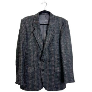 Vintage 100% wool black multi colour tweed blazer 40 R